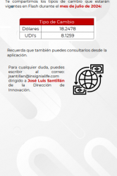 Tipos de cambio en julio 2024